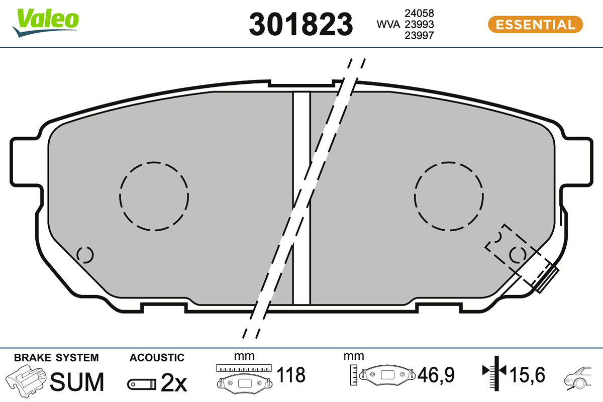 Jogo de 4 pastilhas de travão VALEO ref. 301823